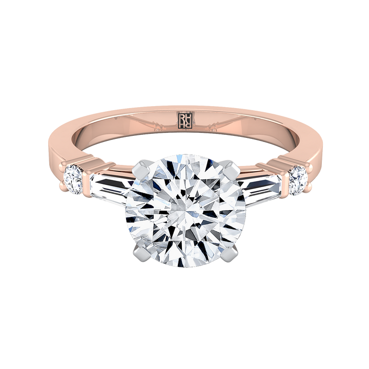 The Diana Select Pavé Engagement Ring with Lab Diamond in 14K Rose Gold - view 1