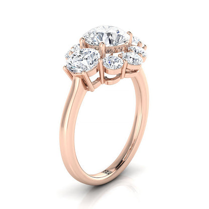 Pamina Select Cluster Halo Round Lab Diamond Engagement Ring in 14K Rose Gold | RockHer