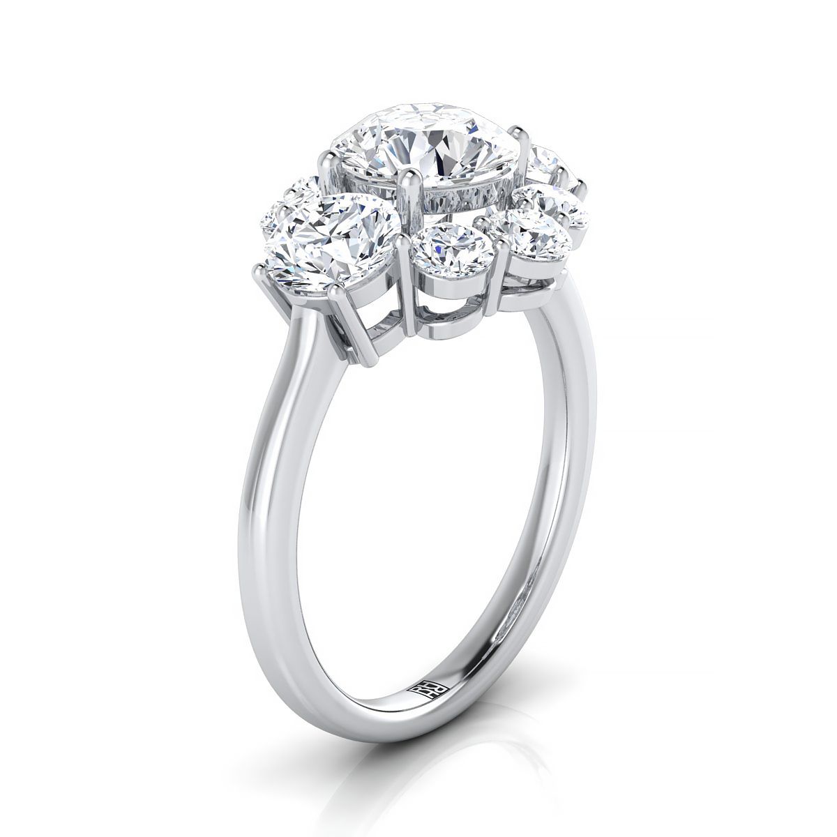 RockHer atelier photo of The Pamina round engagement ring setting in 18K White Gold