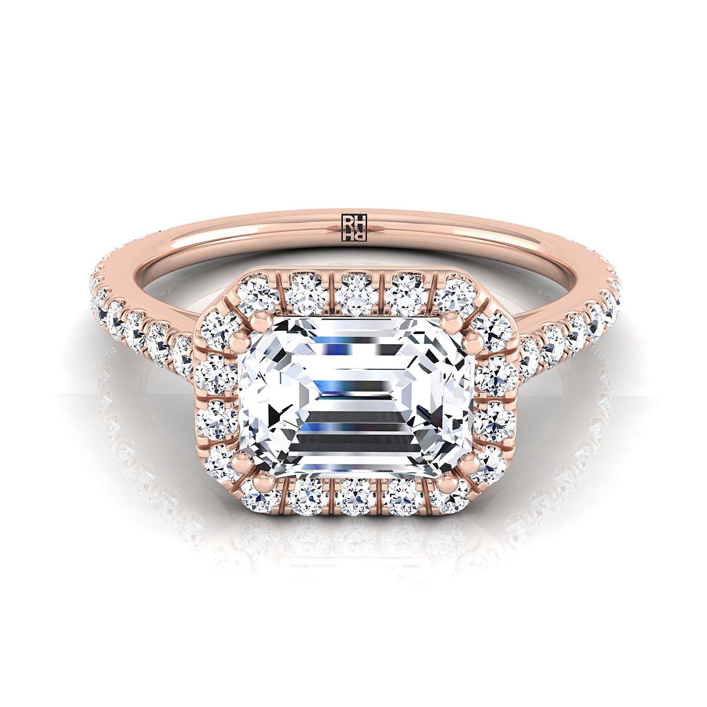 The Christina Select Halo Engagement Ring with Lab Diamond in 14K Rose Gold - view 1