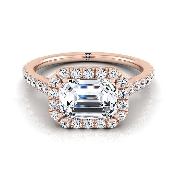 The Christina Select Halo Engagement Ring with Lab Diamond in 14K Rose Gold - view 1