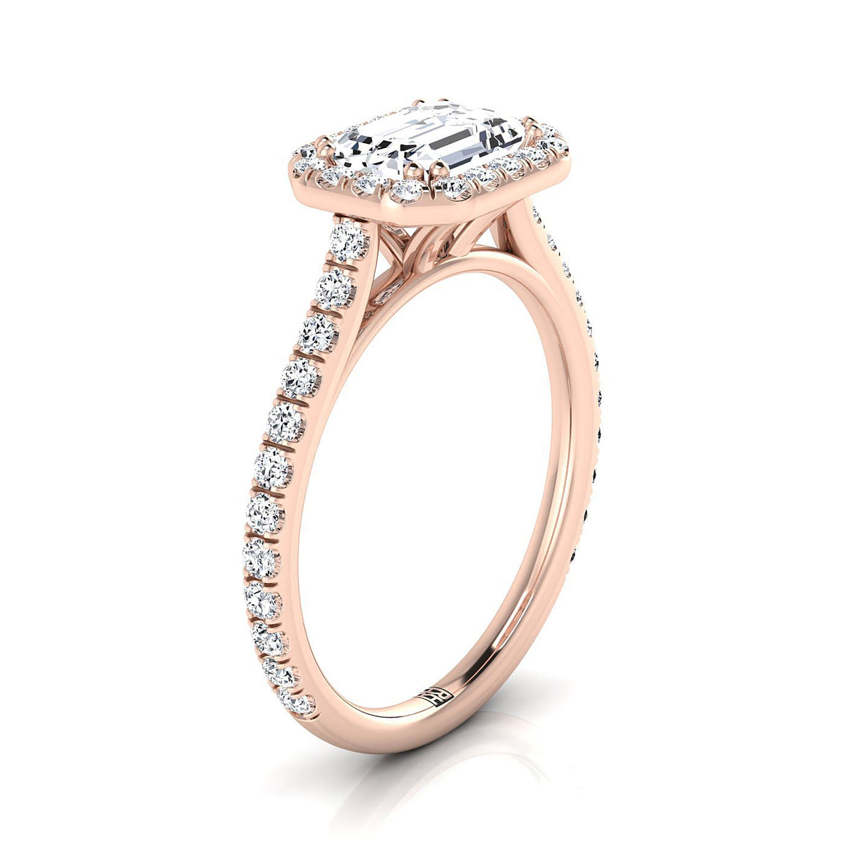 Select Halo Cut styling on The Christina emerald engagement ring setting | RockHer