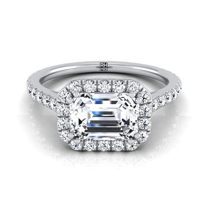 The Christina Select Halo Engagement Ring with Lab Diamond in 18K White Gold - view 1