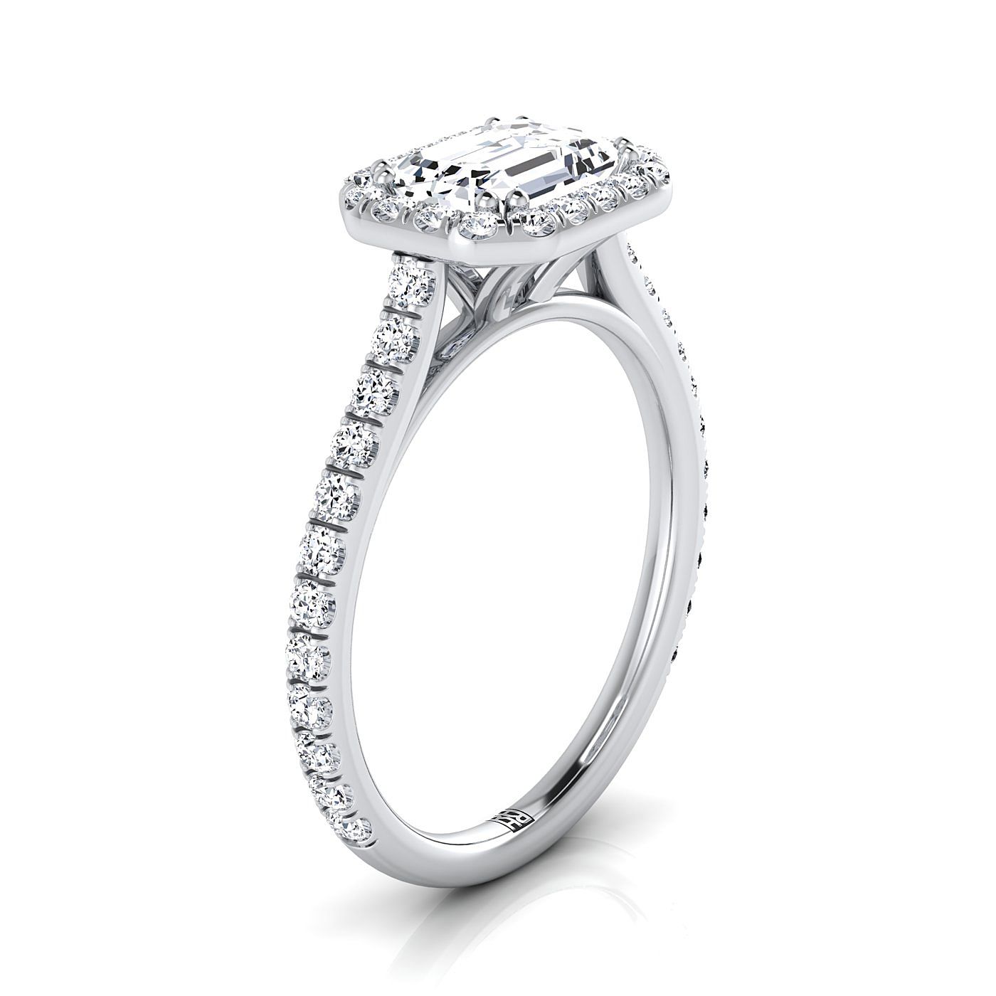 Select Halo Cut styling on The Christina emerald engagement ring setting | RockHer