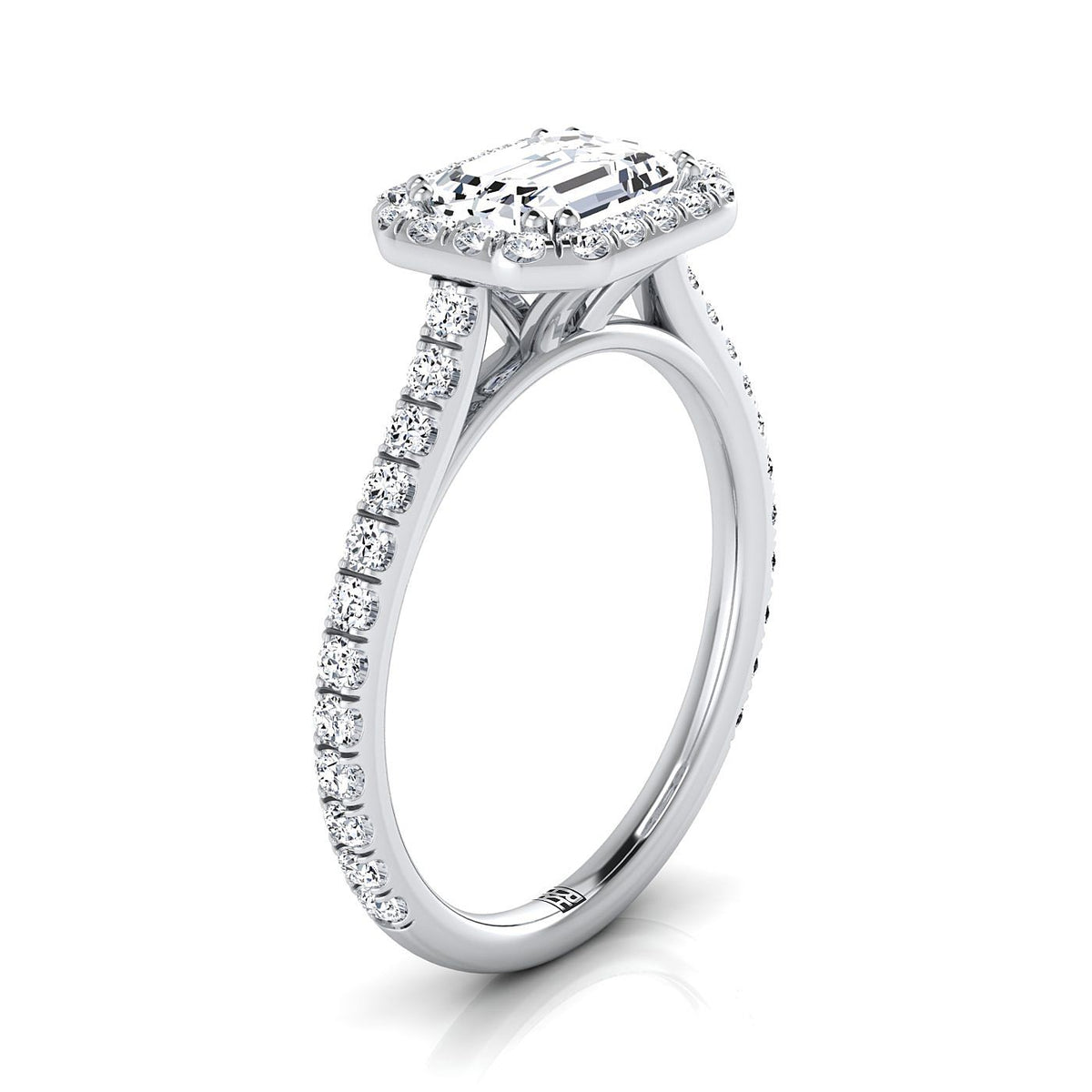 Select Halo Cut styling on The Christina emerald engagement ring setting | RockHer