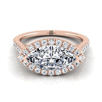 The Christina Select Halo Engagement Ring with Lab Diamond in 14K Rose Gold - view 1