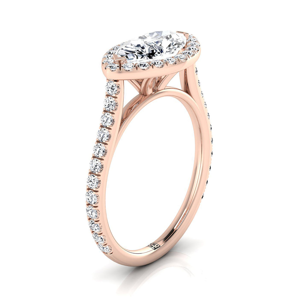 Select Halo styling on The Christina marquise engagement ring setting | RockHer