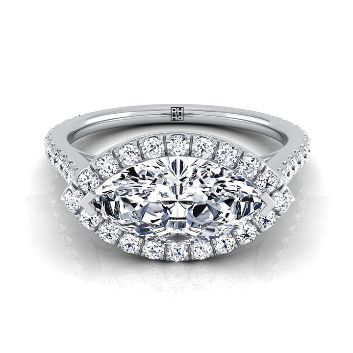 The Christina Select Halo Engagement Ring with Lab Diamond in 18K White Gold - view 1