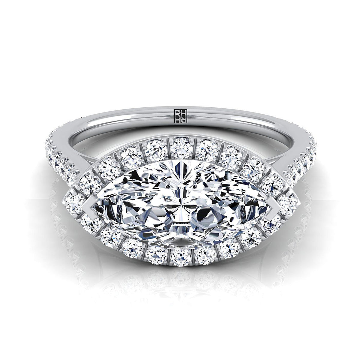 The Christina marquise engagement ring setting in Platinum | RockHer