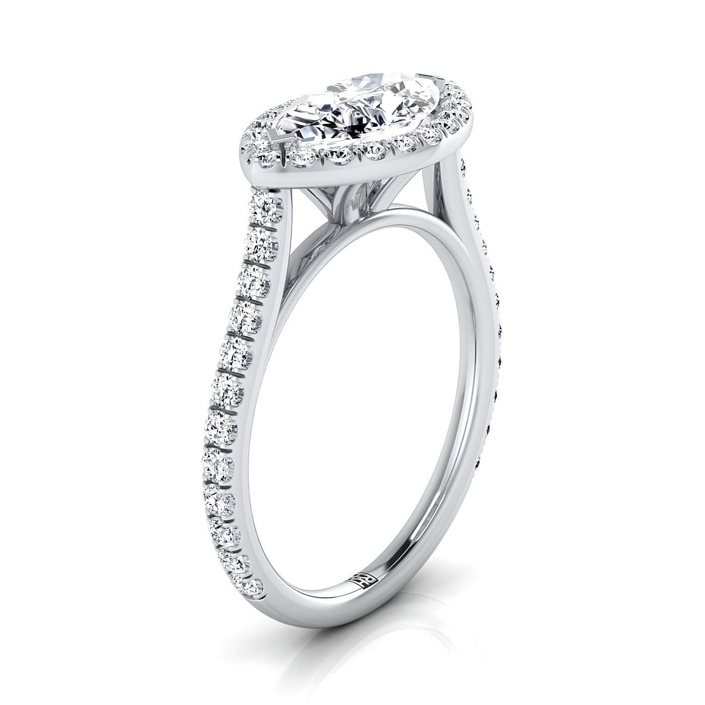 The Christina Select Halo Engagement Ring with Lab Diamond in Platinum - view 2