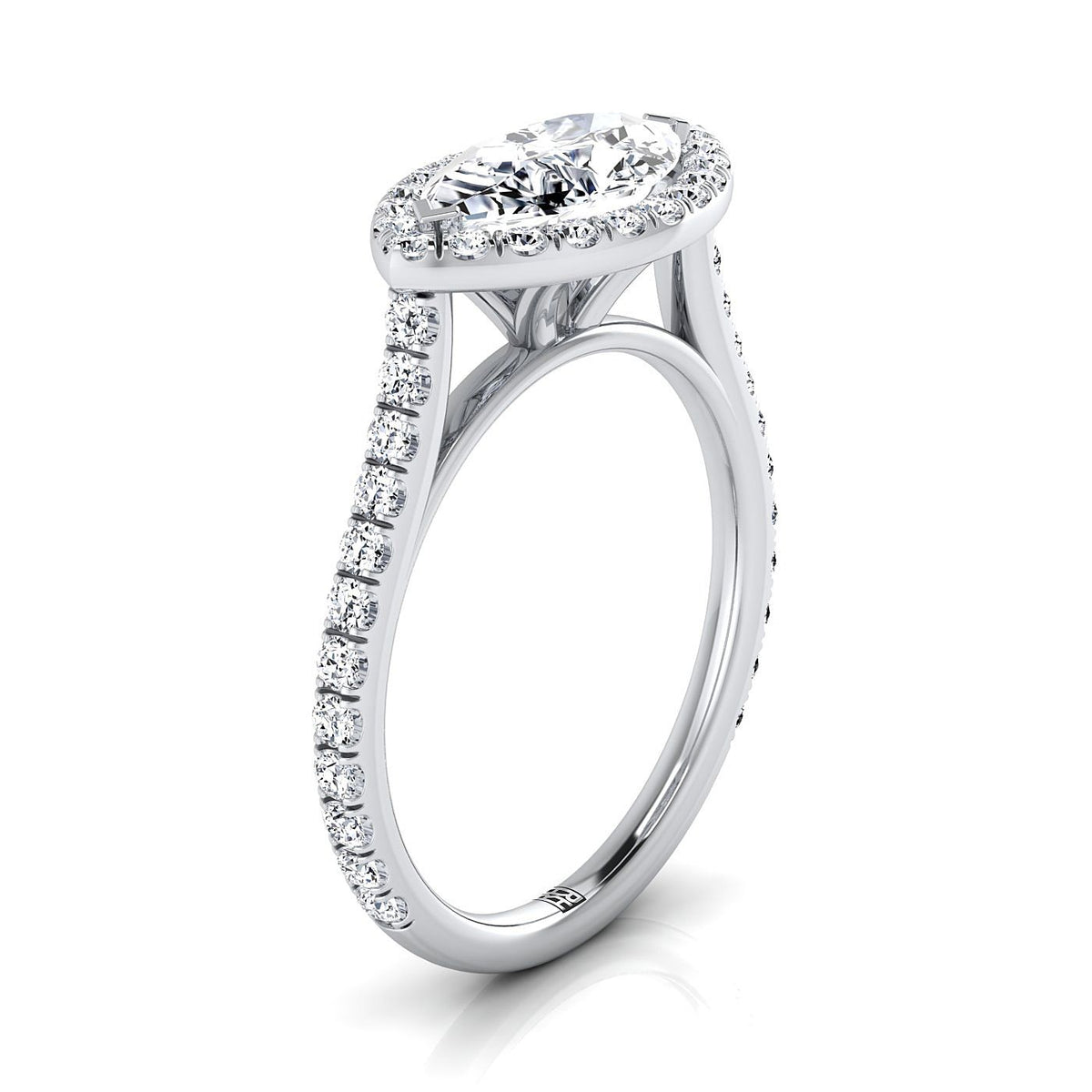 Select Halo styling on The Christina marquise engagement ring setting | RockHer