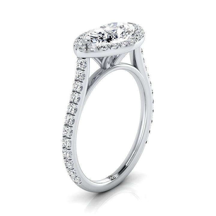 The Christina Select Halo Engagement Ring with Lab Diamond in Platinum - view 2