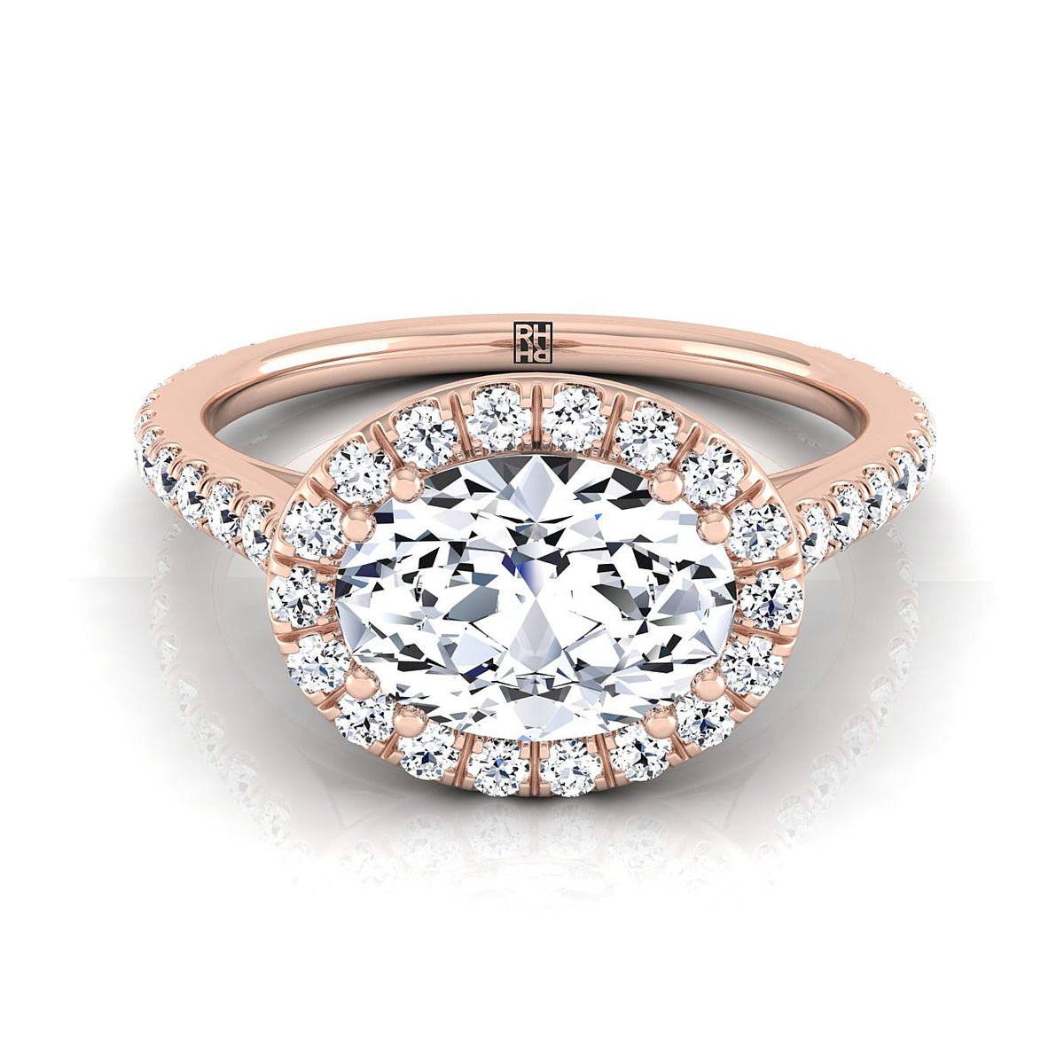The Christina oval engagement ring setting in 14K Rose Gold | RockHer
