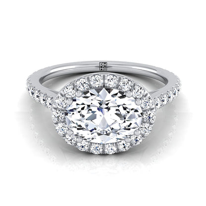 The Christina Select Halo Engagement Ring with Lab Diamond in 18K White Gold - view 1