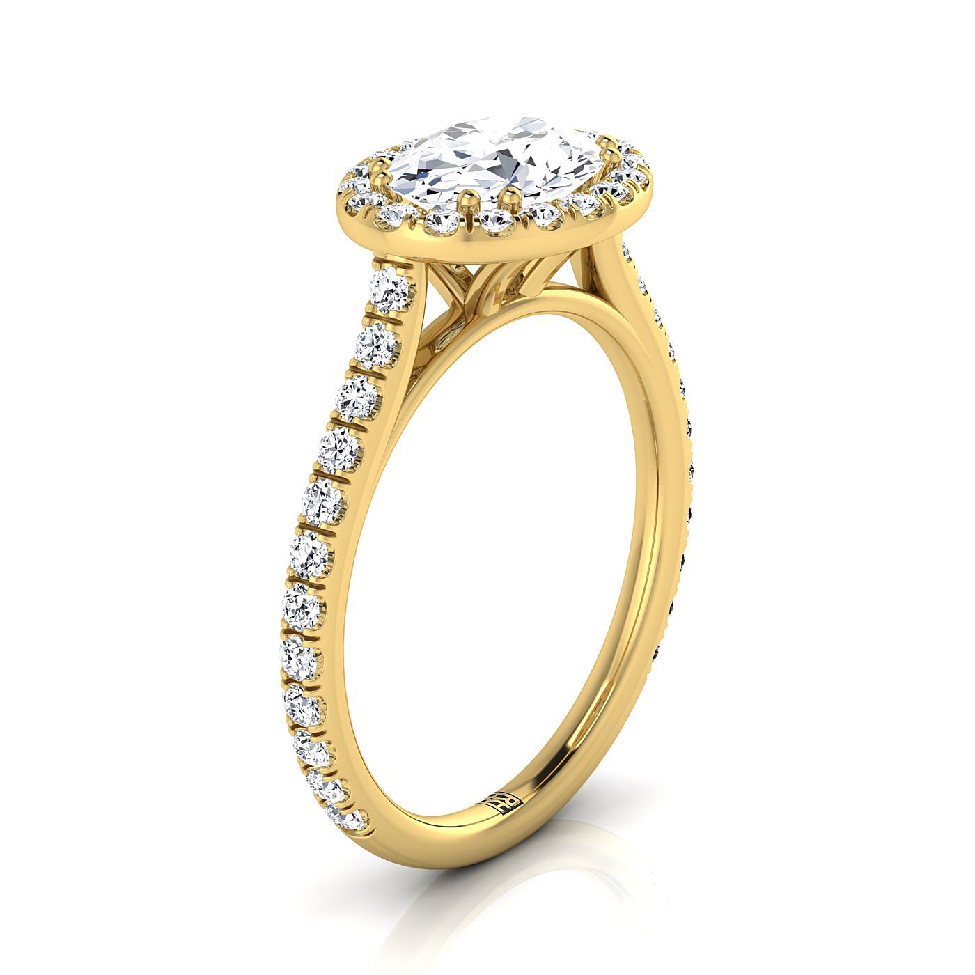 RockHer atelier photo of The Christina oval engagement ring setting in 18K Yellow Gold