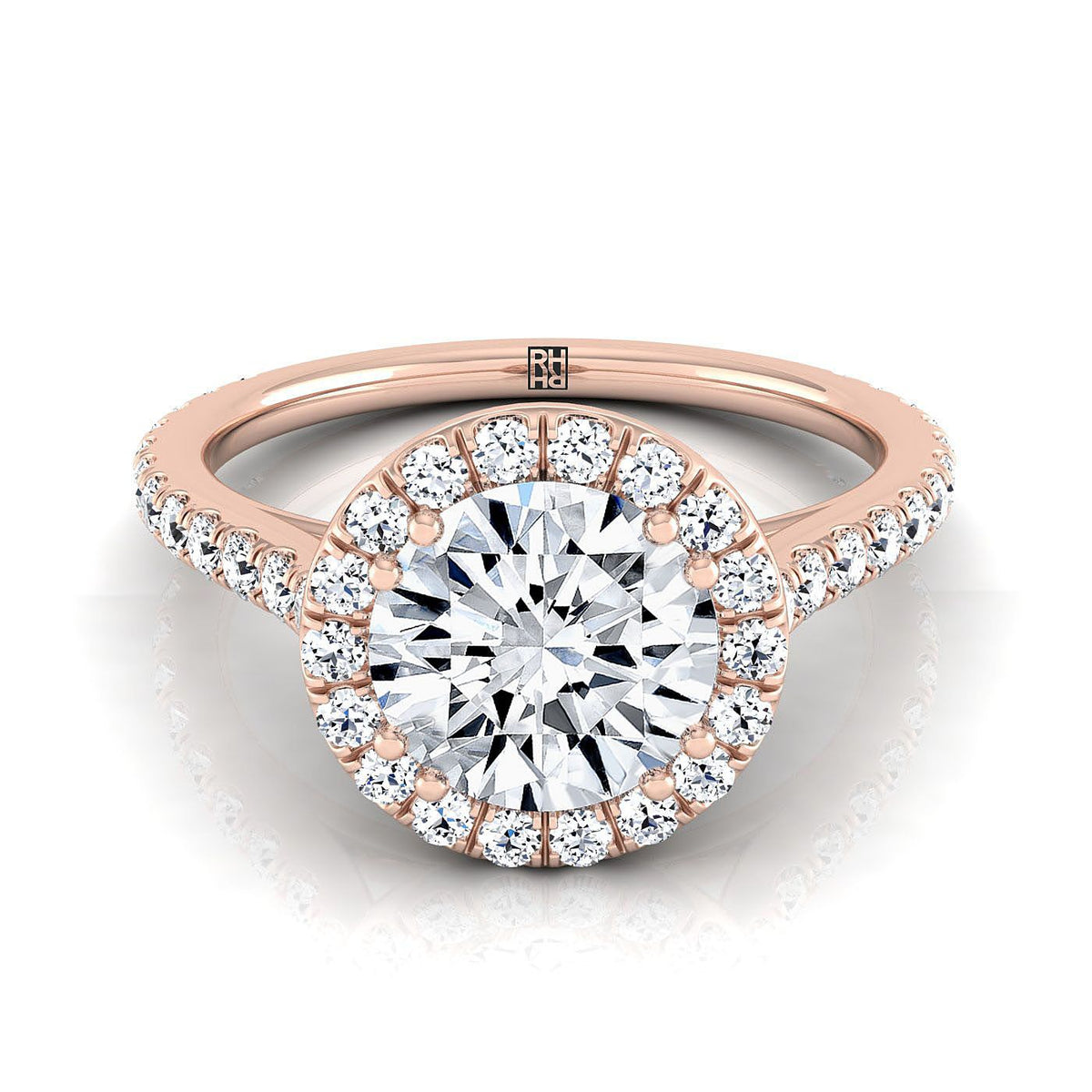 The Christina round engagement ring setting in 14K Rose Gold | RockHer