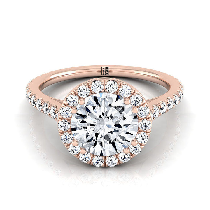 The Christina Select Halo Engagement Ring with Lab Diamond in 14K Rose Gold - view 1