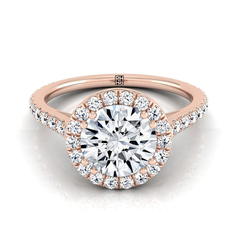 The Christina Select Halo Round Lab Diamond Engagement Ring in 14K Rose Gold