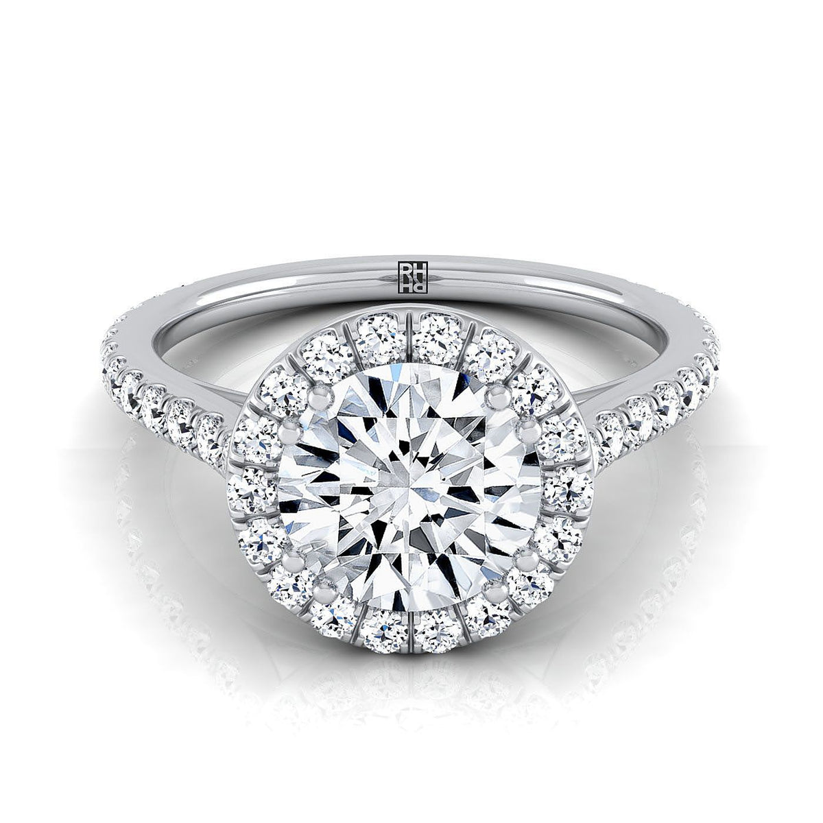 The Christina round engagement ring setting in Platinum | RockHer
