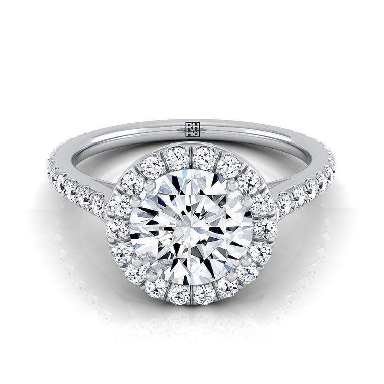The Christina Select Halo Round Lab Diamond Engagement Ring in Platinum