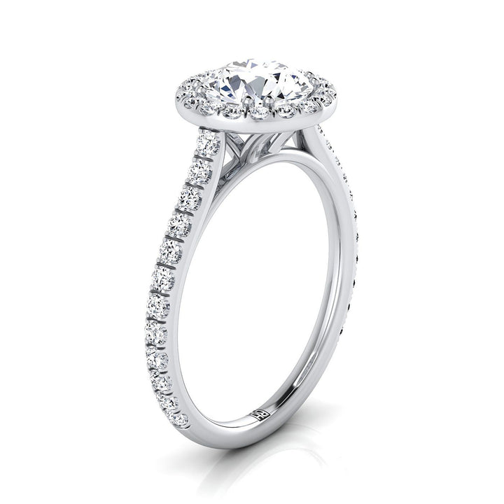The Christina Select Halo Engagement Ring with Lab Diamond in Platinum - view 2