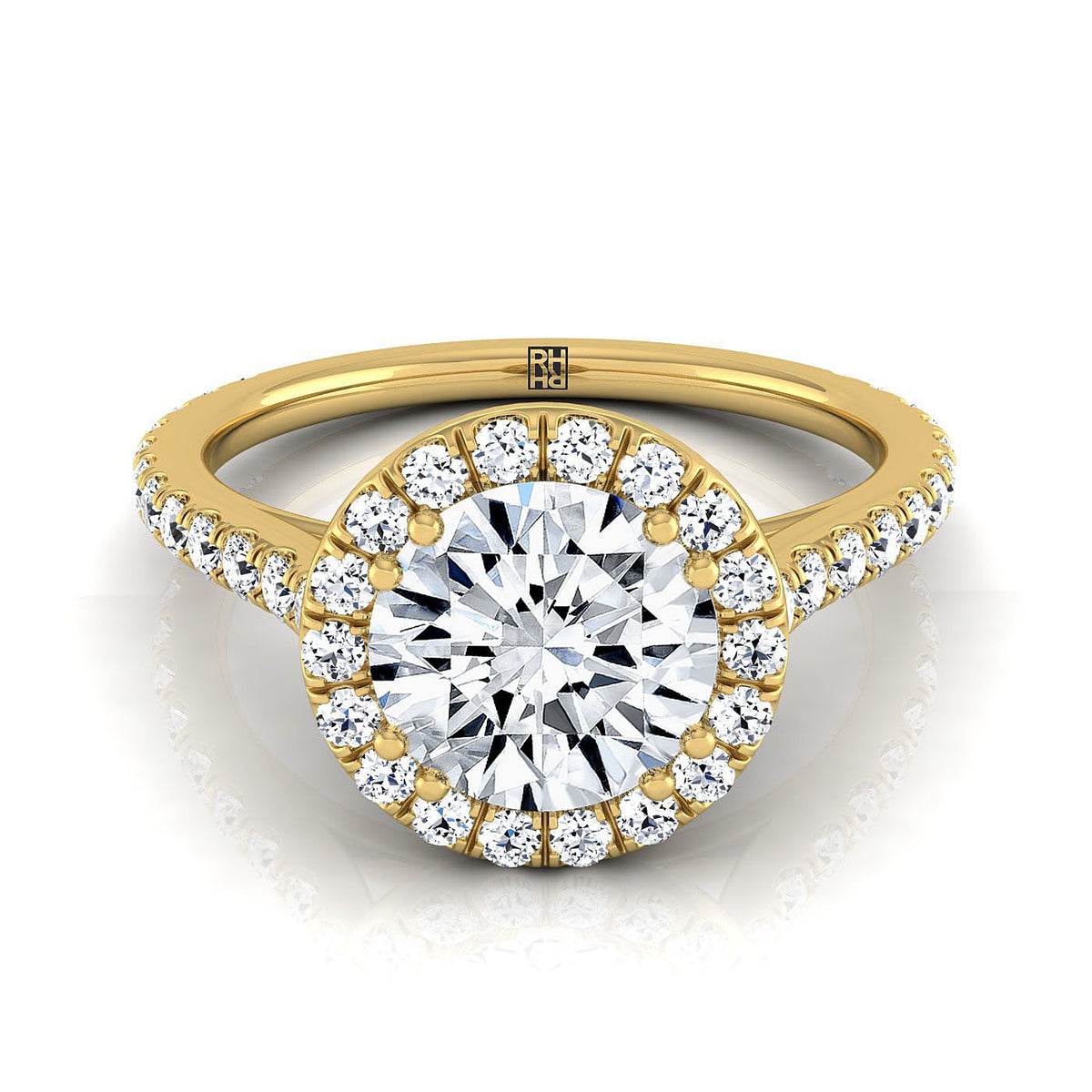 The Christina round engagement ring setting in 18K Yellow Gold | RockHer