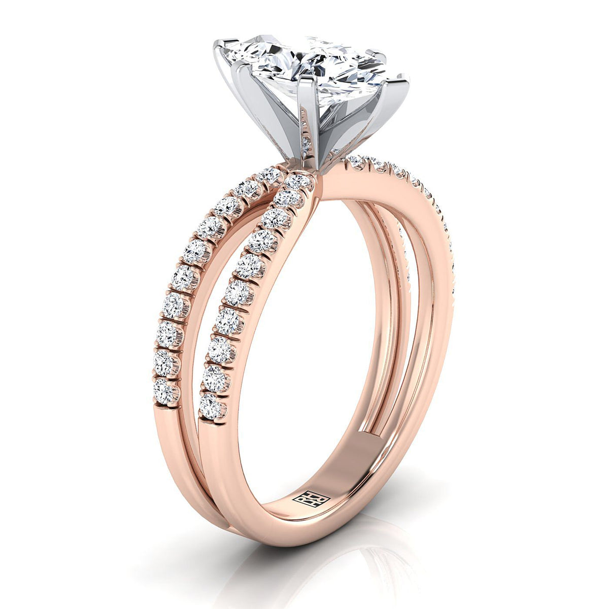 Select Pavé styling on The Carole marquise engagement ring setting | RockHer