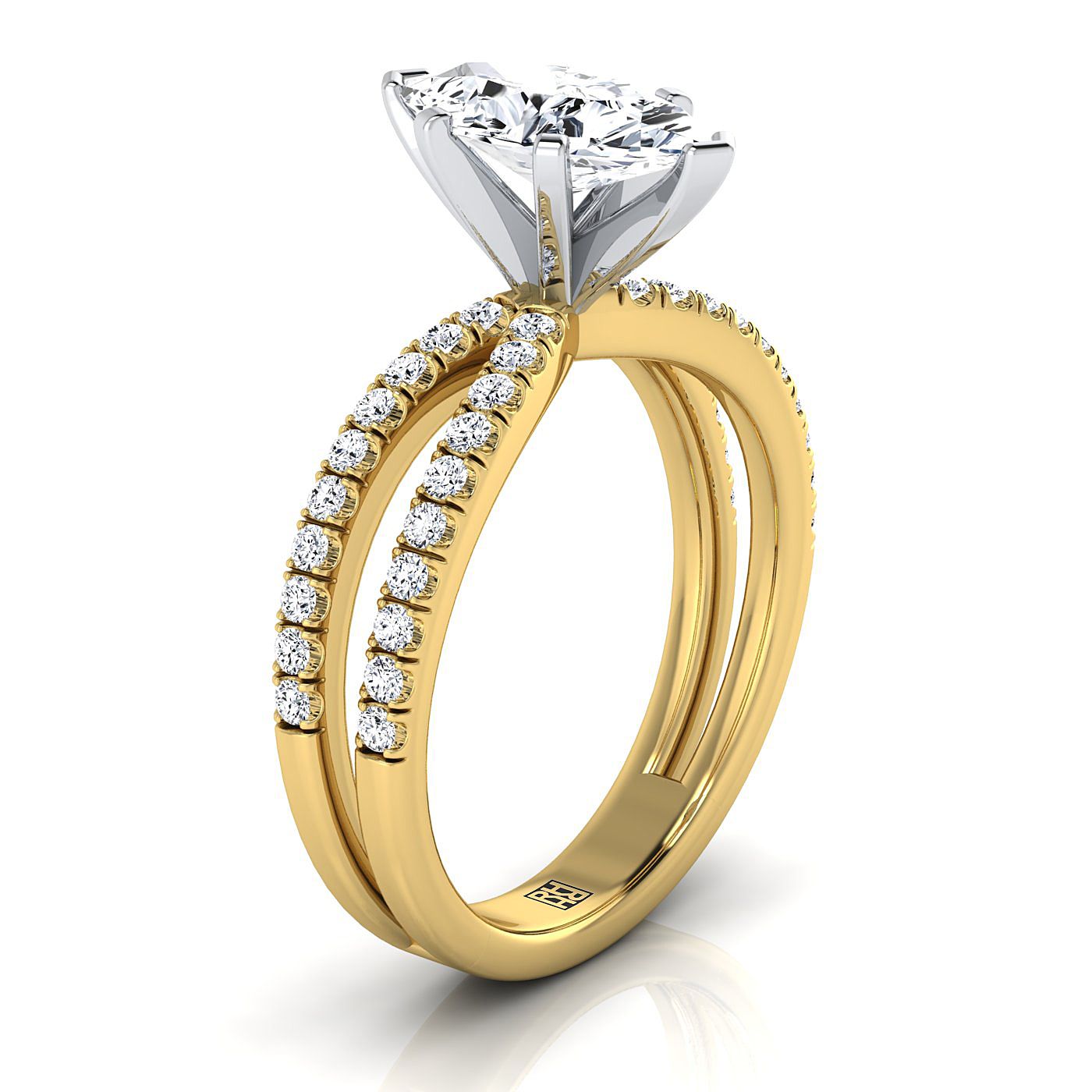 Select Pavé styling on The Carole marquise engagement ring setting | RockHer