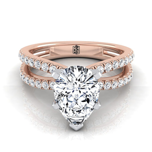 The Carole Select Pavé Engagement Ring with Lab Diamond in 14K Rose Gold - view 1
