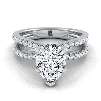 The Carole Select Pavé Engagement Ring with Lab Diamond in 18K White Gold - view 1