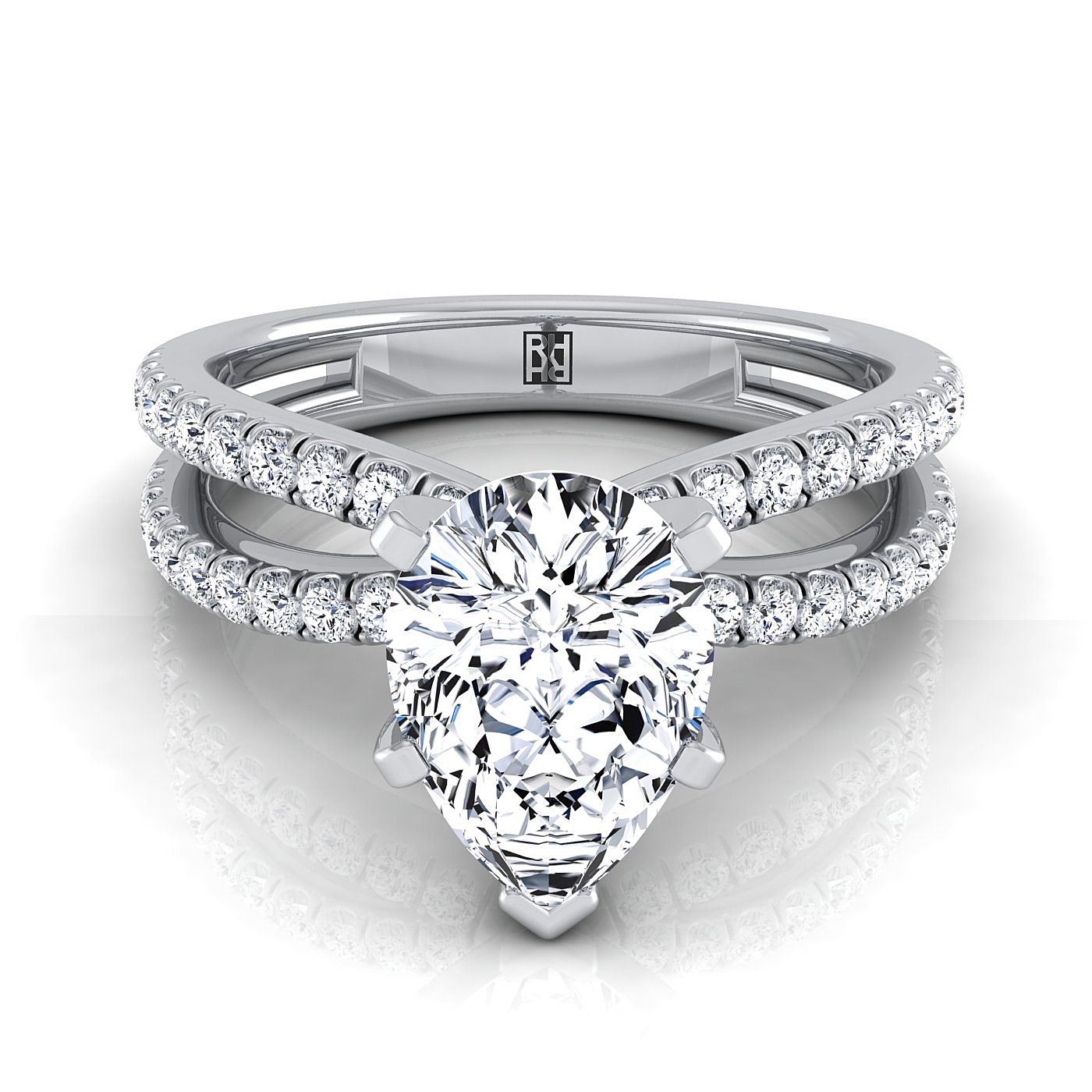 The Carole Select Pavé Engagement Ring with Lab Diamond in Platinum - view 1