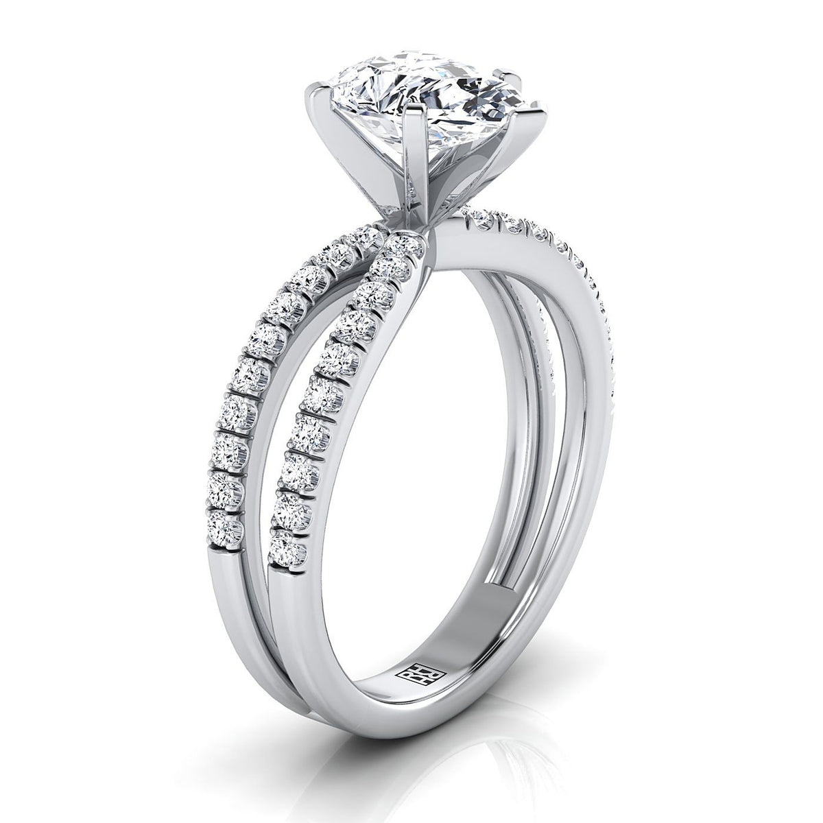 Select Pavé styling on The Carole pear engagement ring setting | RockHer