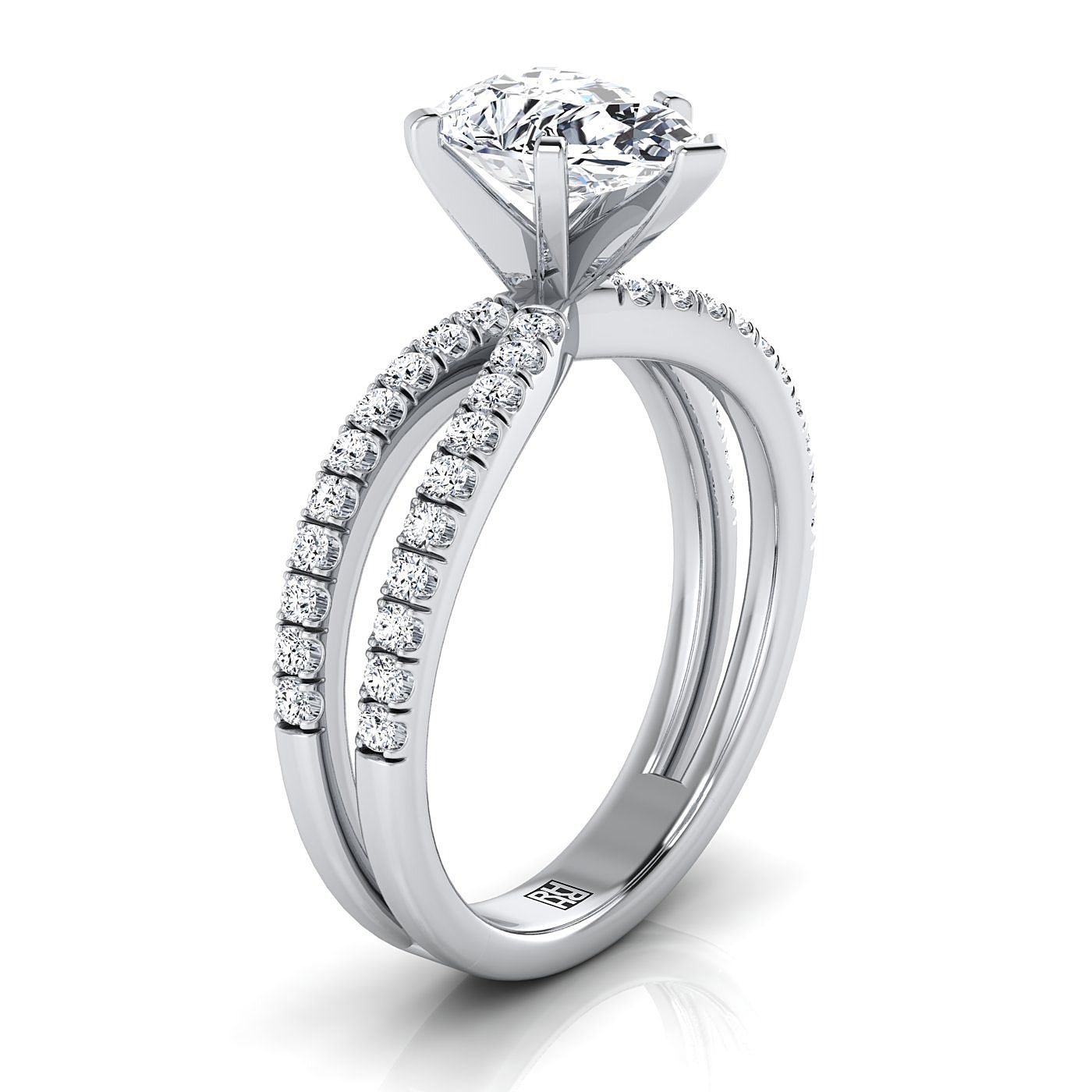Select Pavé styling on The Carole pear engagement ring setting | RockHer