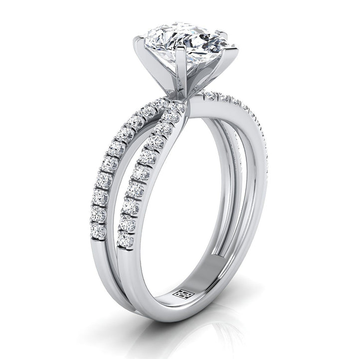 The Carole Select Pavé Engagement Ring with Lab Diamond in Platinum - view 2