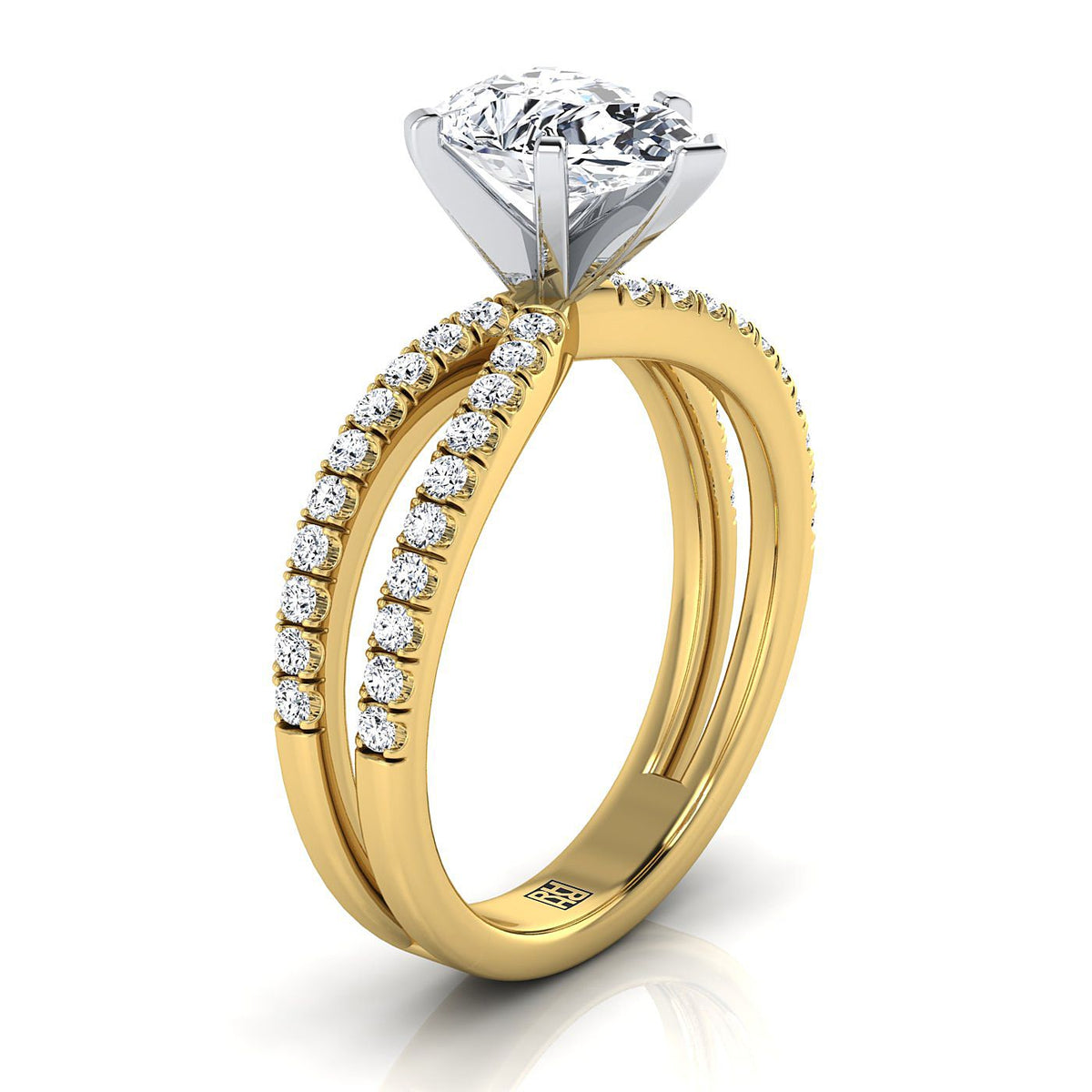 Select Pavé styling on The Carole pear engagement ring setting | RockHer