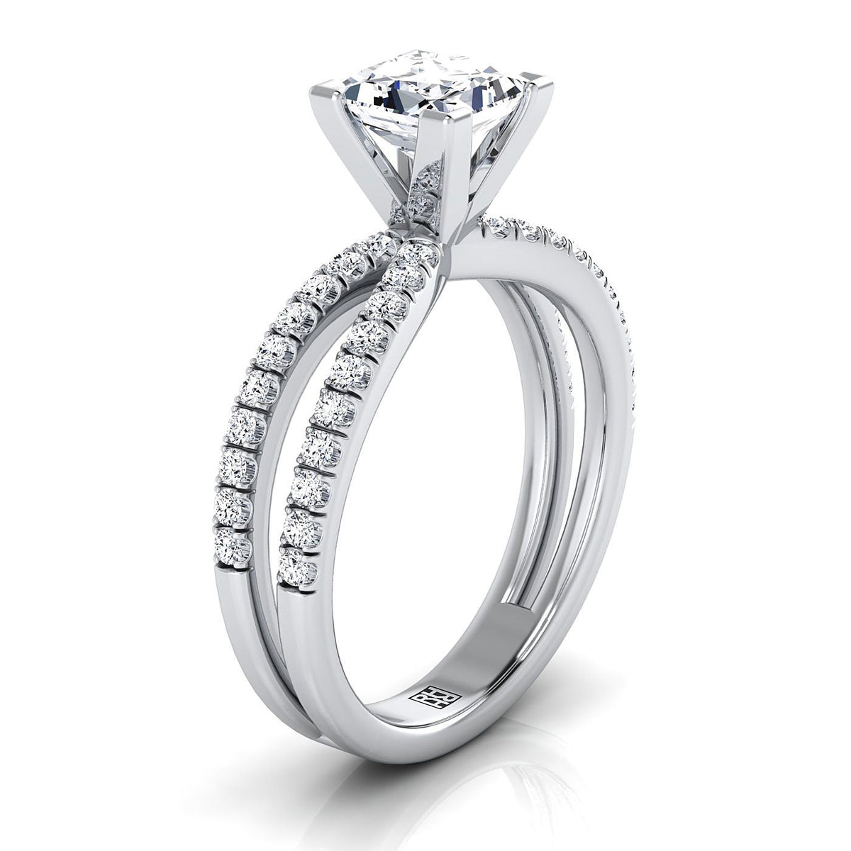 Select Pavé styling on The Carole princess engagement ring setting | RockHer
