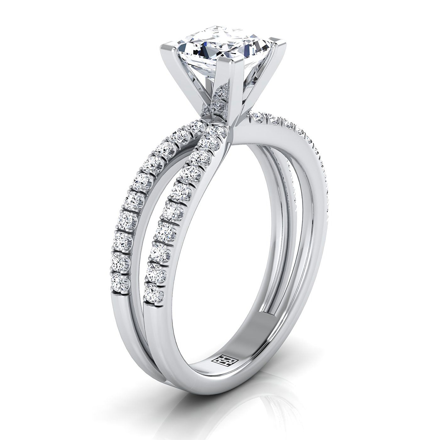 Select Pavé styling on The Carole princess engagement ring setting | RockHer
