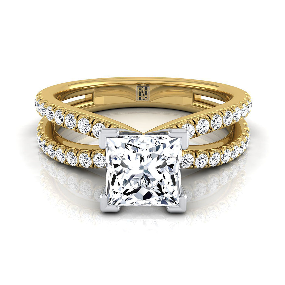 The Carole princess engagement ring setting in 18K Yellow Gold | RockHer