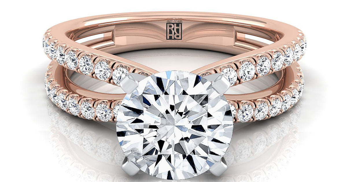Carole Pavé Round 14K Rose Gold Engagement Ring | RockHer