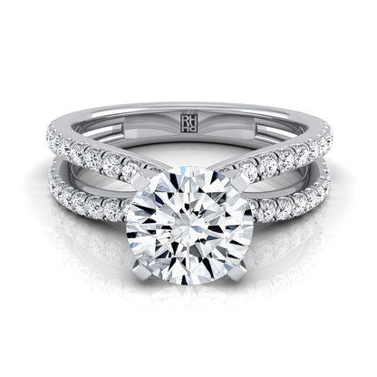 The Carole Select Pavé Engagement Ring with Lab Diamond in 18K White Gold - view 1