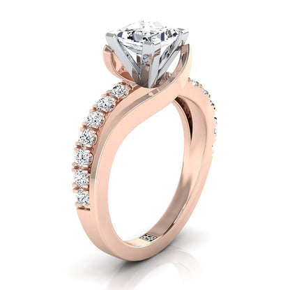 The Tatyana Select Pavé Engagement Ring with Lab Diamond in 14K Rose Gold - view 2
