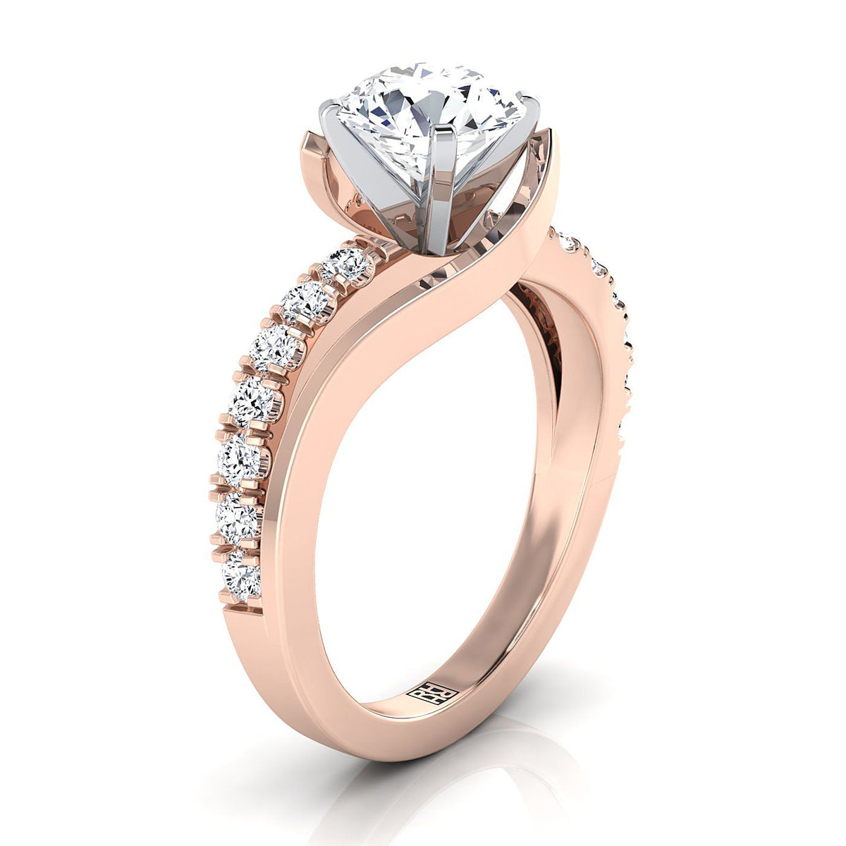 Select Pavé styling on The Tatyana round engagement ring setting | RockHer