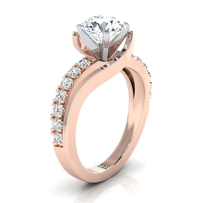The Tatyana Select Pavé Engagement Ring with Lab Diamond in 14K Rose Gold - view 2