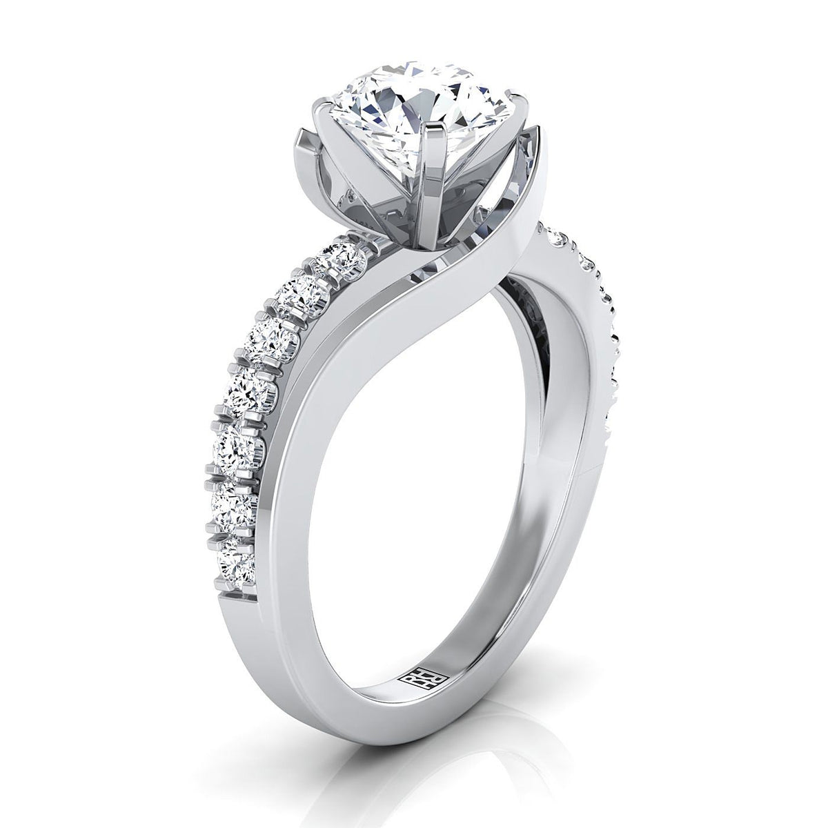 Select Pavé styling on The Tatyana round engagement ring setting | RockHer