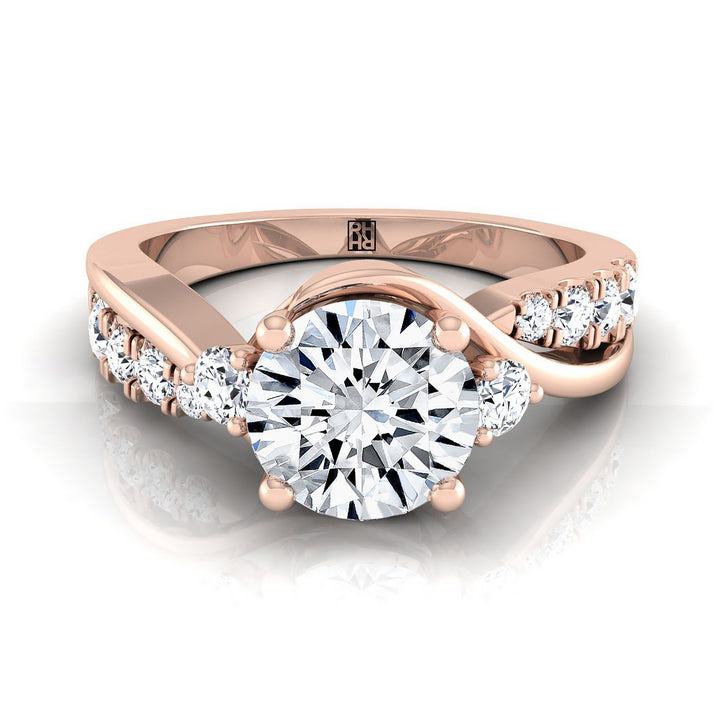 The Alice Select Three Stone Engagement Ring with Lab Diamond in 14K Rose Gold - view 1
