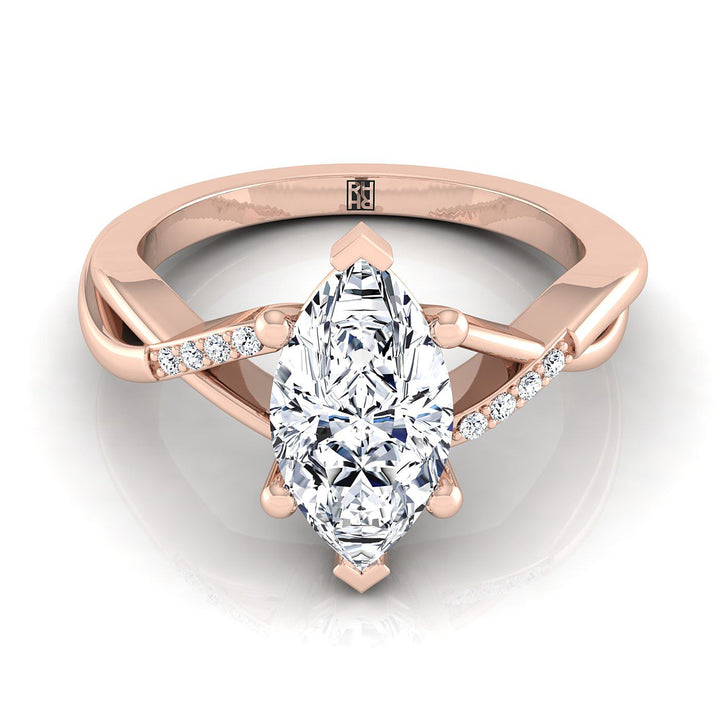 The Athena Select Pavé Engagement Ring with Lab Diamond in 14K Rose Gold - view 1