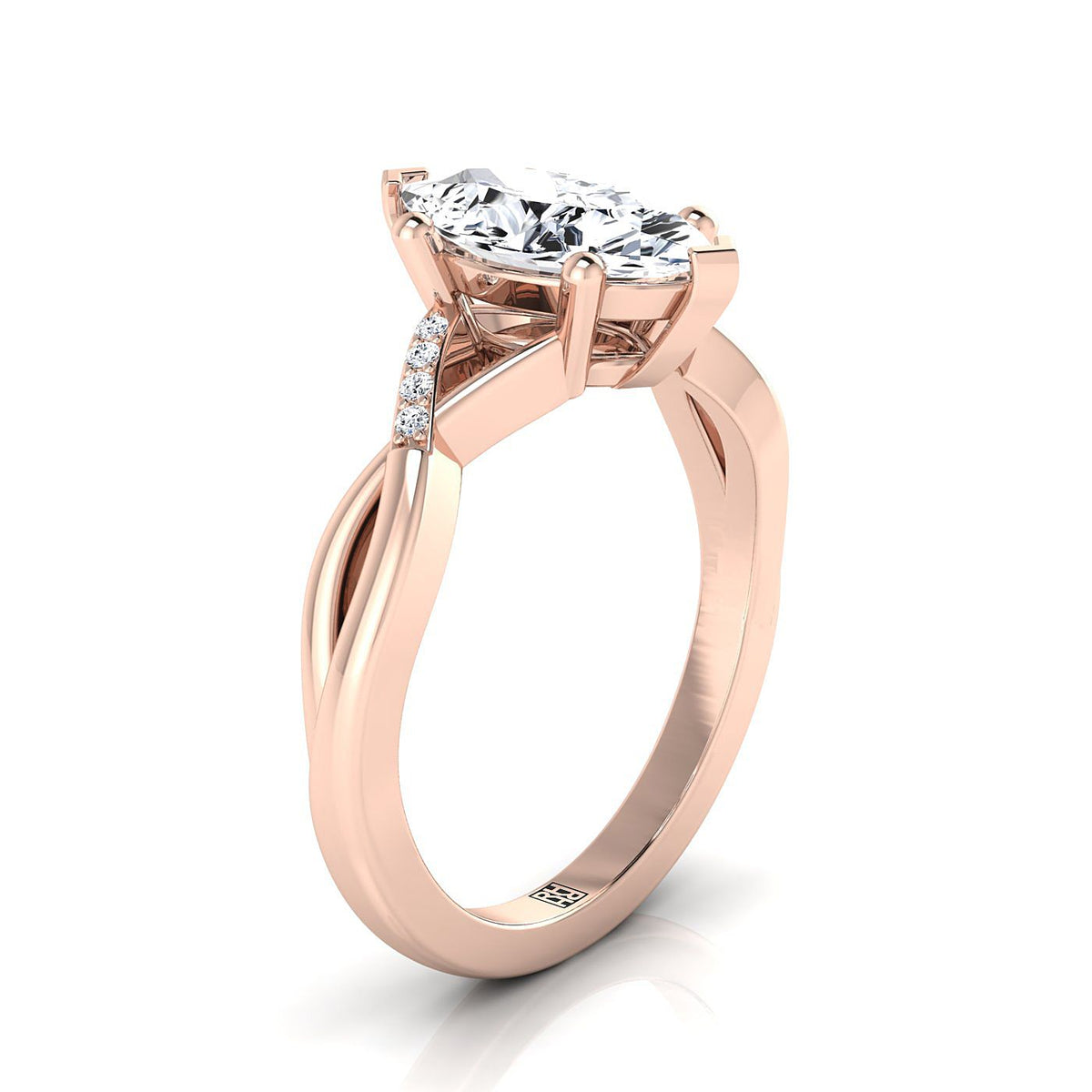 Select Pavé styling on The Athena marquise engagement ring setting | RockHer