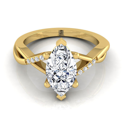 Criss Cross Bypass Twist Marquise, in 18K Yellow Gold – view 8 | RockHer