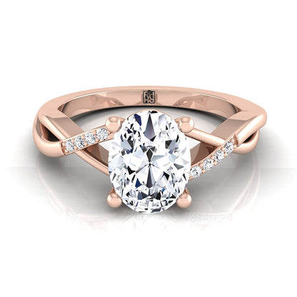 The Athena Select Pavé Engagement Ring with Lab Diamond in 14K Rose Gold - view 1