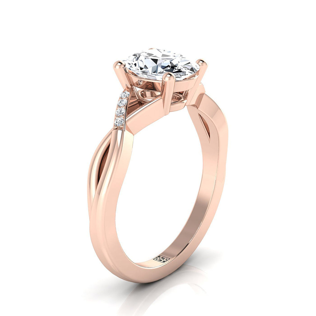 Select Pavé styling on The Athena oval engagement ring setting | RockHer